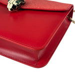 Bvlgari Red Calfskin Serpenti Forever Galuchat Crossbody Bag