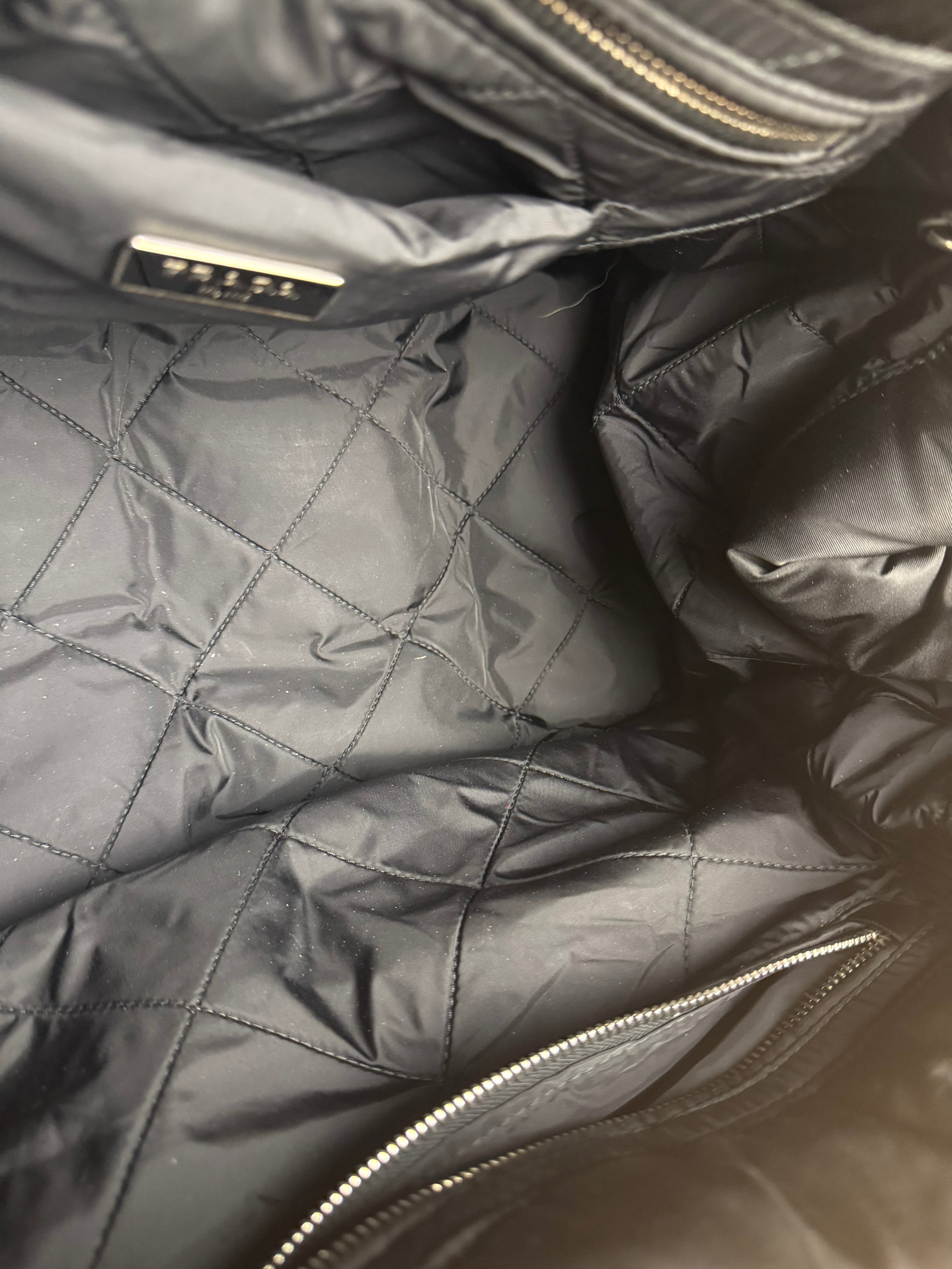 Prada Black Quilt Bomber Duffle Bag