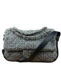 Chanel Grey Wool Tweed Flap Bag 2011