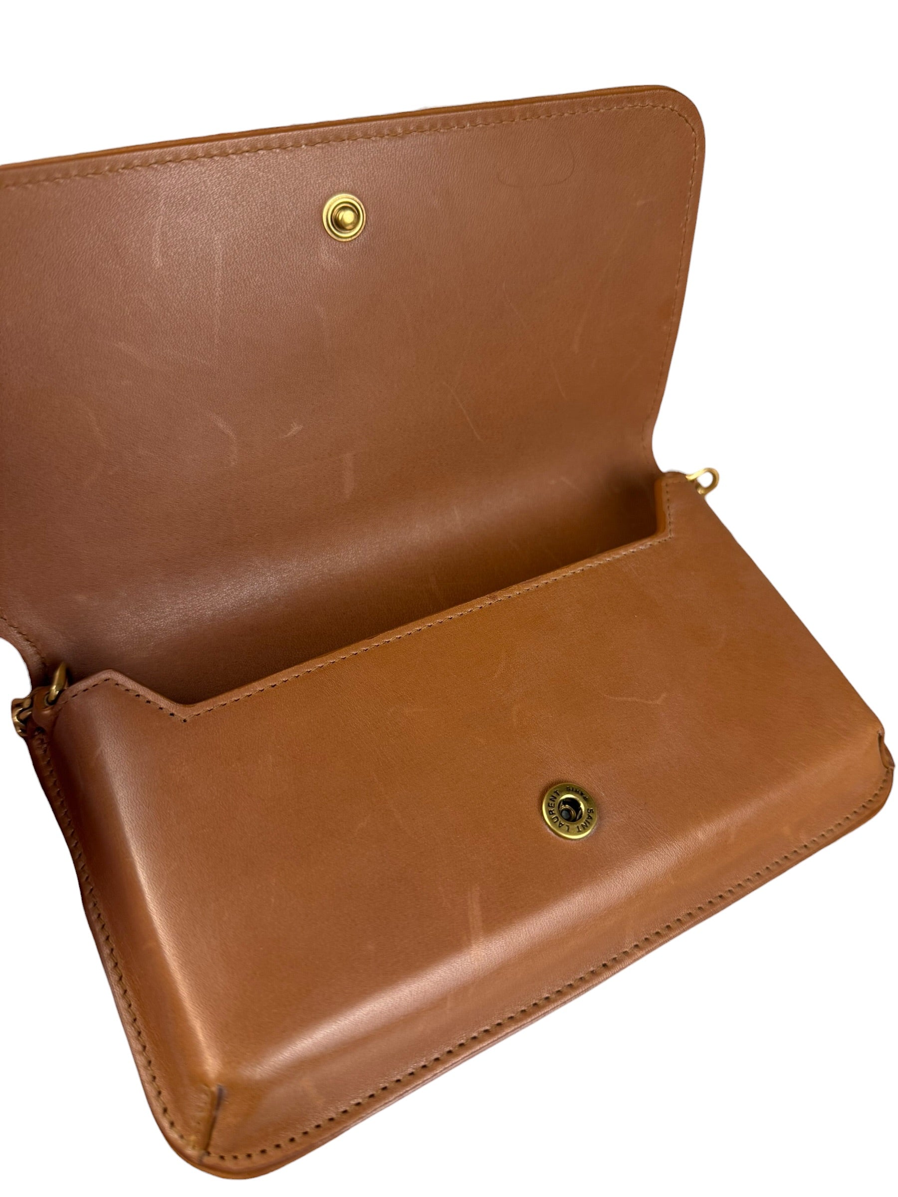 Saint Laurent Shearling/Leather Mini Flap Shoulder Bag