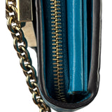 Gucci Turquoise Blue Guccissima Wallet On Chain