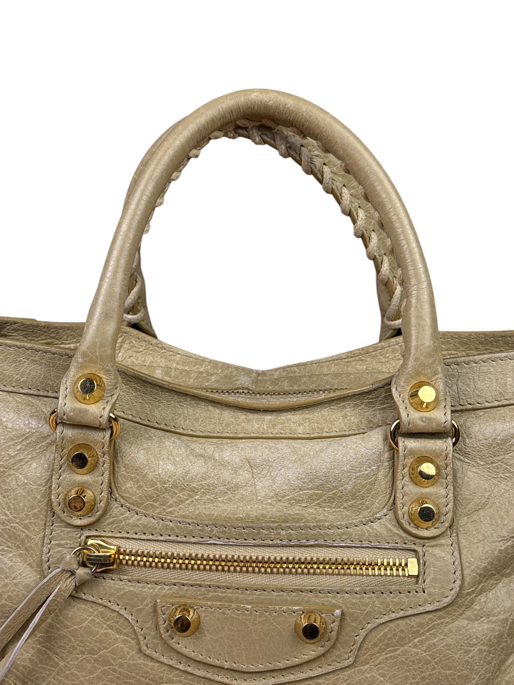 Balenciaga Beige Leather Le City Small Two-Way Bag