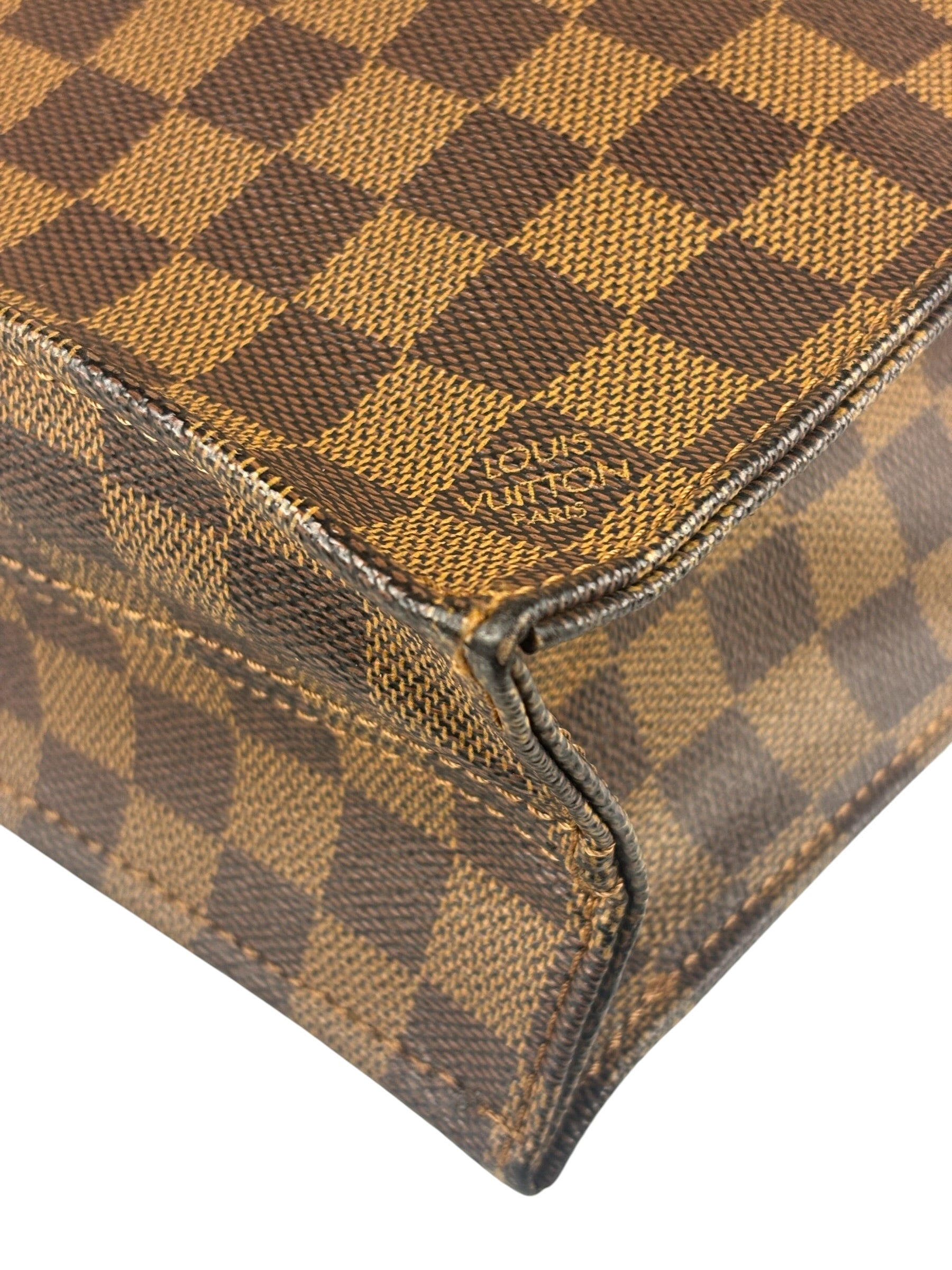 Louis Vuitton Damier Ebene Sac Plat Tote Bag MM