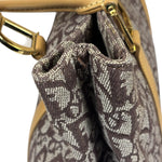 Christian Dior Brown Leather Trim Canvas Trotter Tote