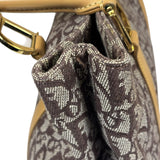 Christian Dior Brown Leather Trim Canvas Trotter Tote