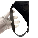 Fendi Black Leather Trim Plush Rabbit Fur Baguette