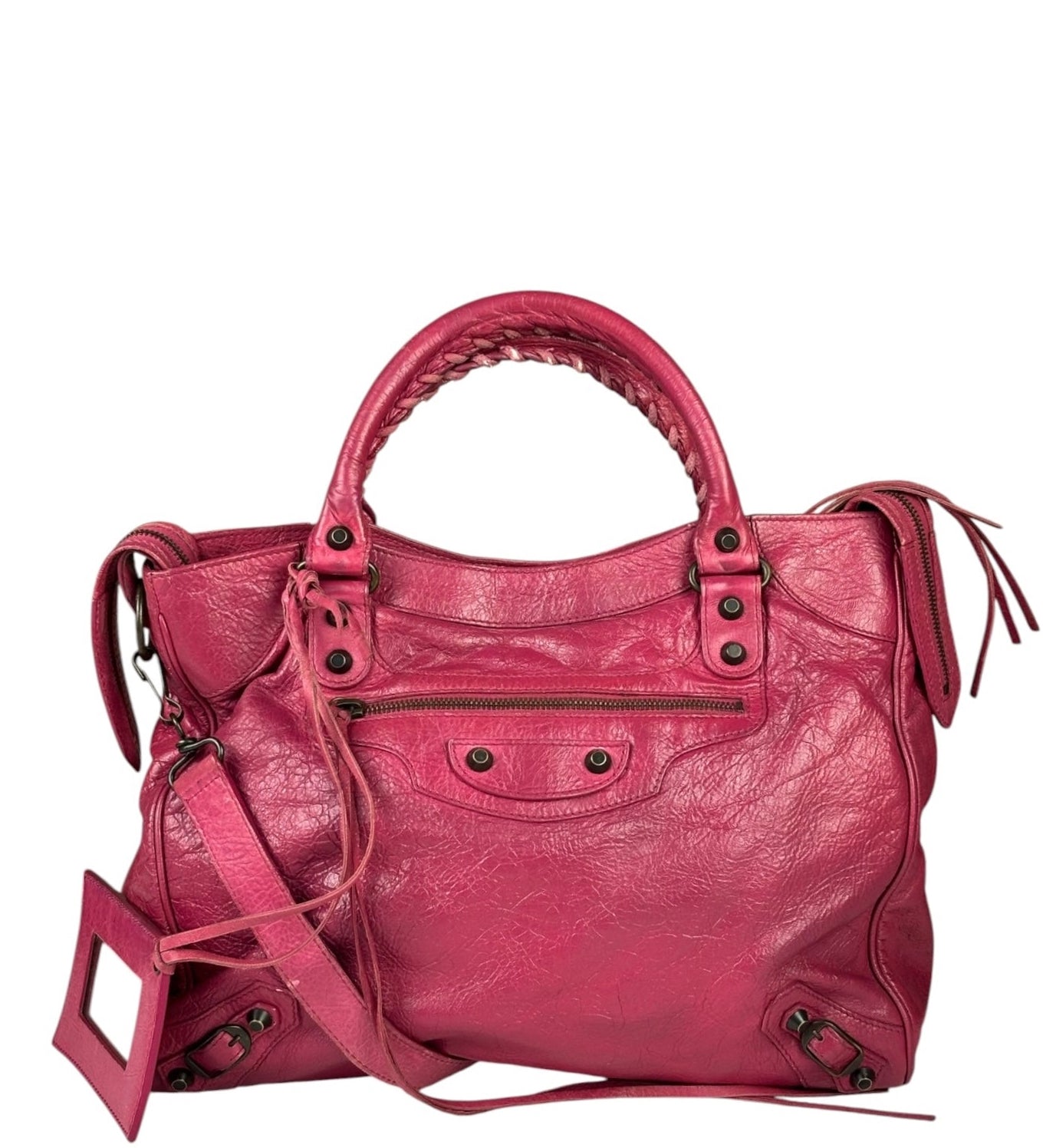Balenciaga Pink Leather Classic City Two-Way Bag