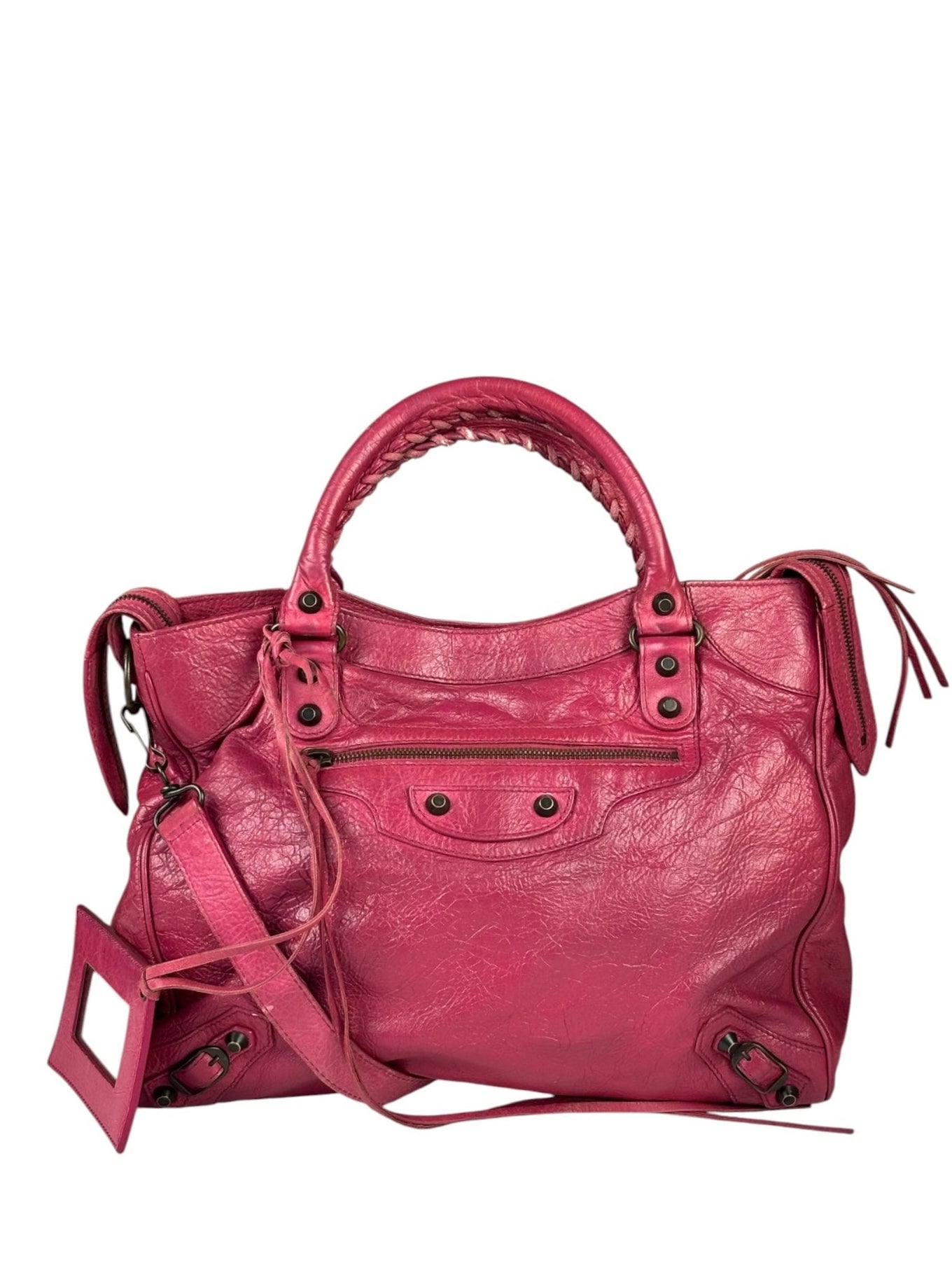 Balenciaga Pink Leather Classic City Two-Way Bag