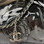 Chanel Black Patent Leather Camellia Petals Shoulder Bag 2010