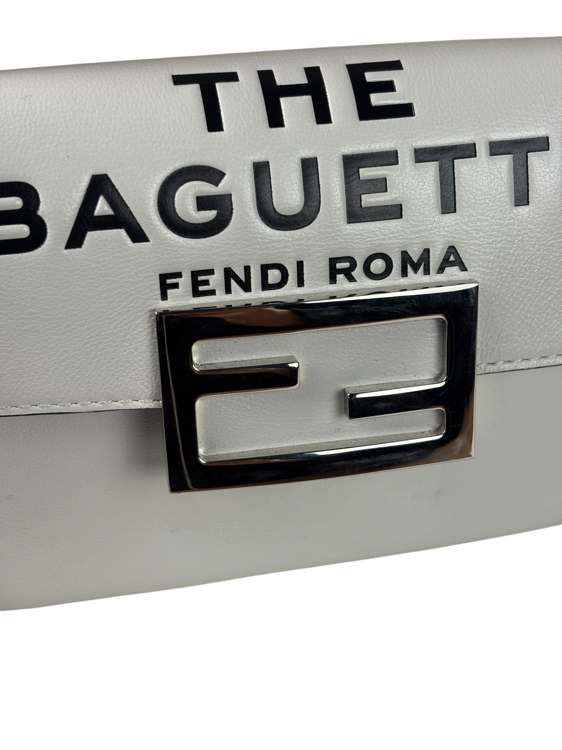 Fendi x Marc Jacobs White Leather Mini Baguette