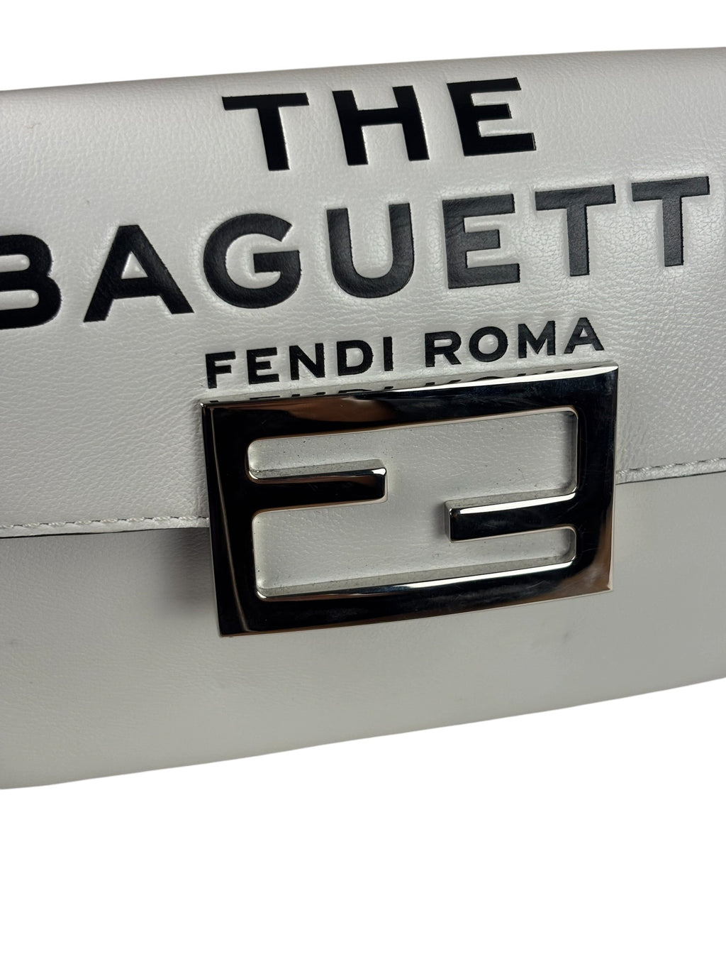 Fendi x Marc Jacobs White Leather Mini Baguette