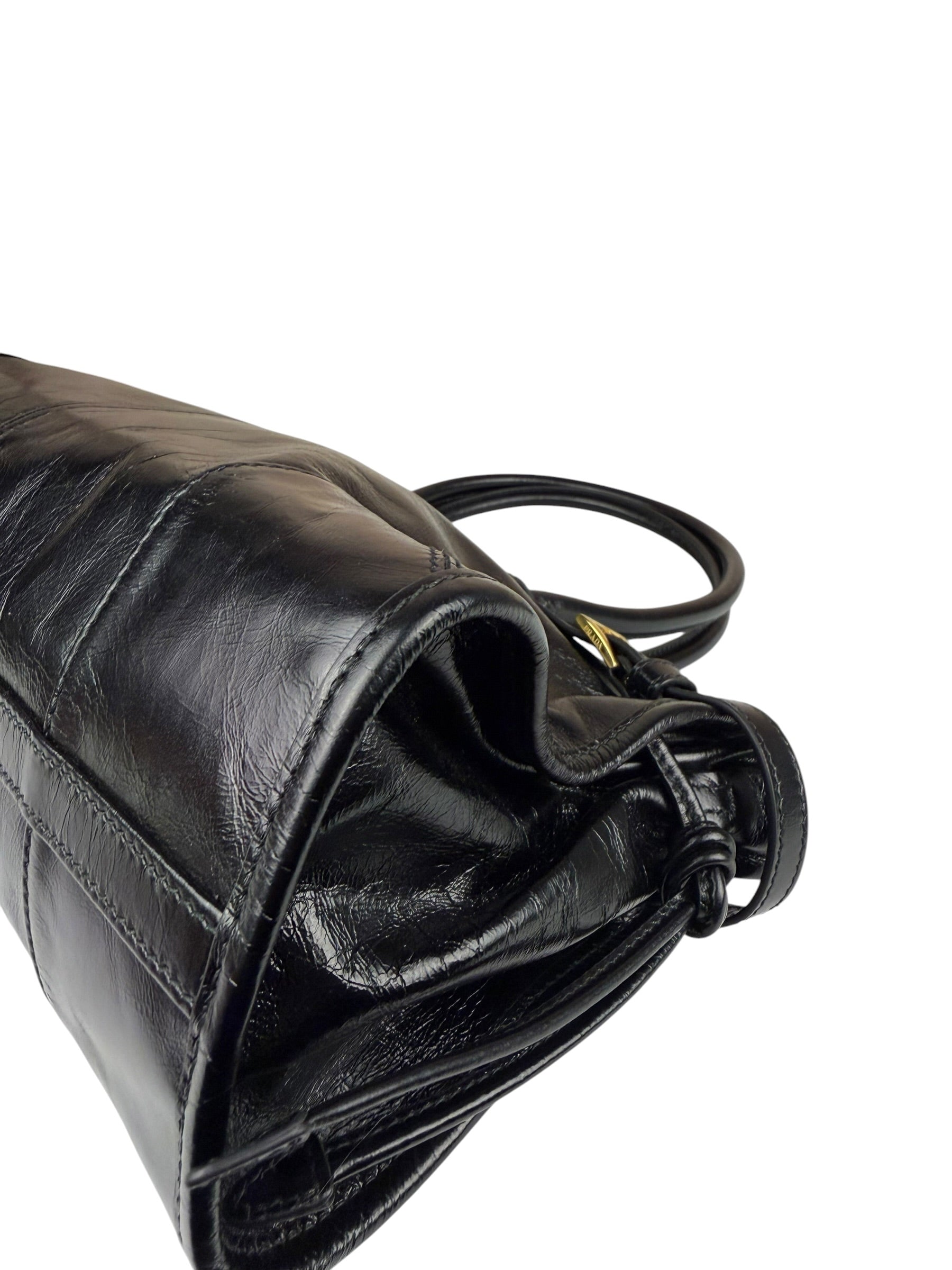 Prada Black Bonnie Calfskin Shoulder Bag