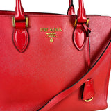 Prada Red Saffiano Leather 2Way Tote