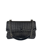 Bottega Veneta Black Intrecciato Shoulder Bag
