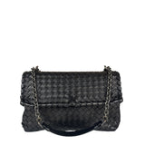 Bottega Veneta Black Intrecciato Shoulder Bag