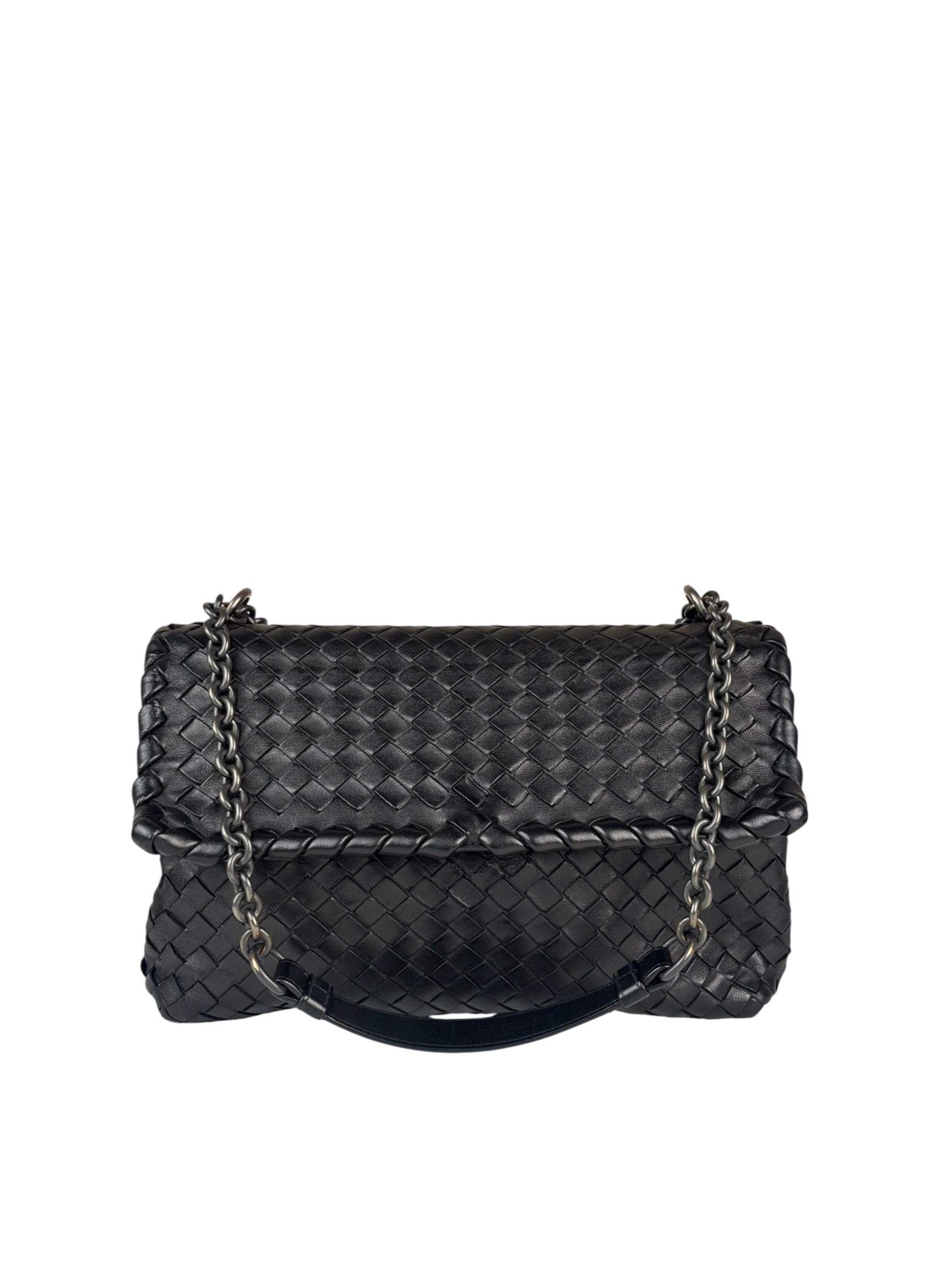 Bottega Veneta Black Intrecciato Shoulder Bag