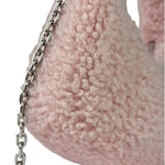 Miu Miu Pink Wool Teddy Two-Way Hobo Bag