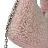 Miu Miu Pink Wool Teddy Two-Way Hobo Bag