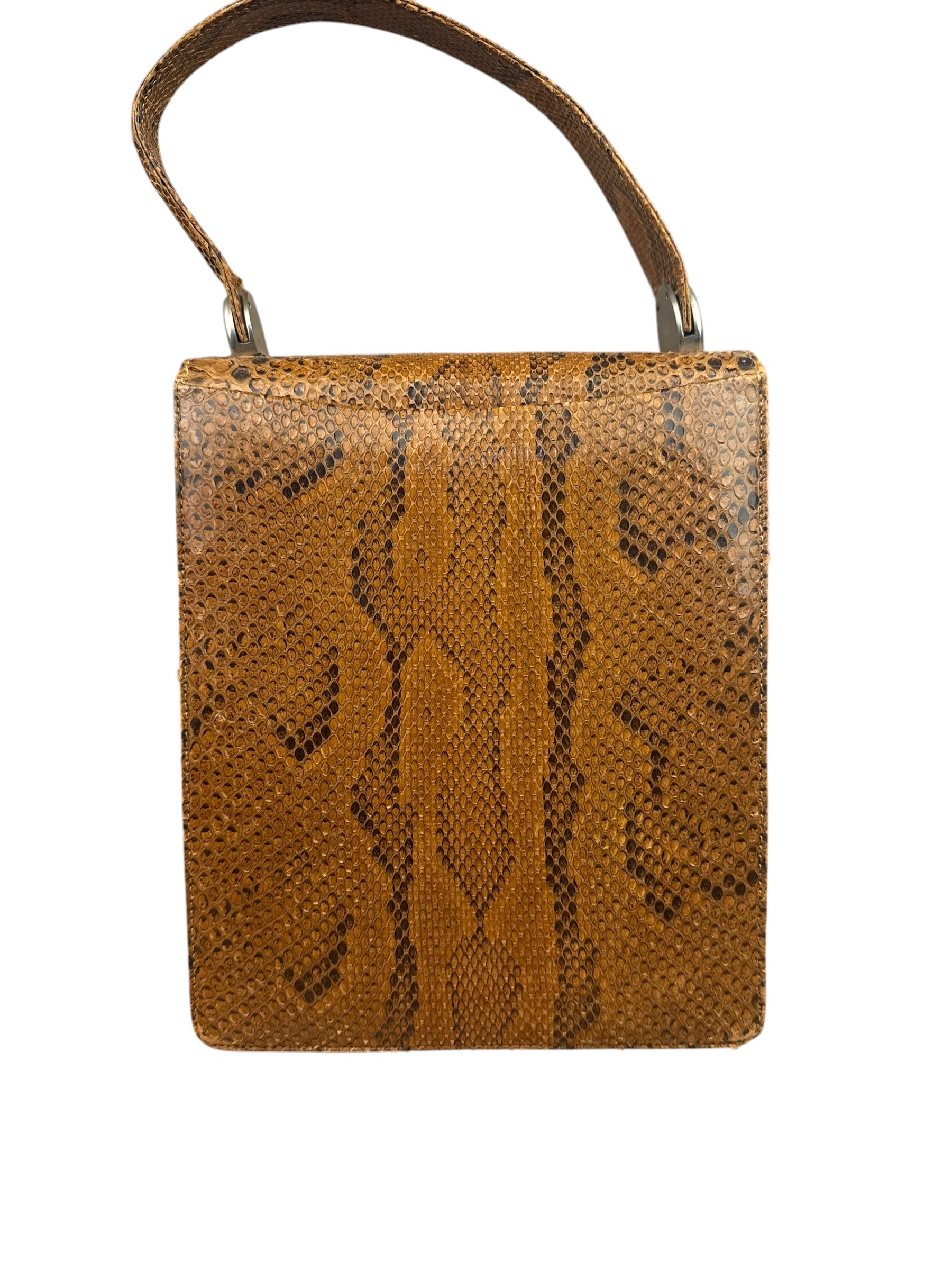 Vintage Snakeskin Top Handle Bag