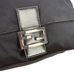 Fendi Black Leather Trim Mamma Baguette