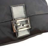 Fendi Black Leather Trim Mamma Baguette