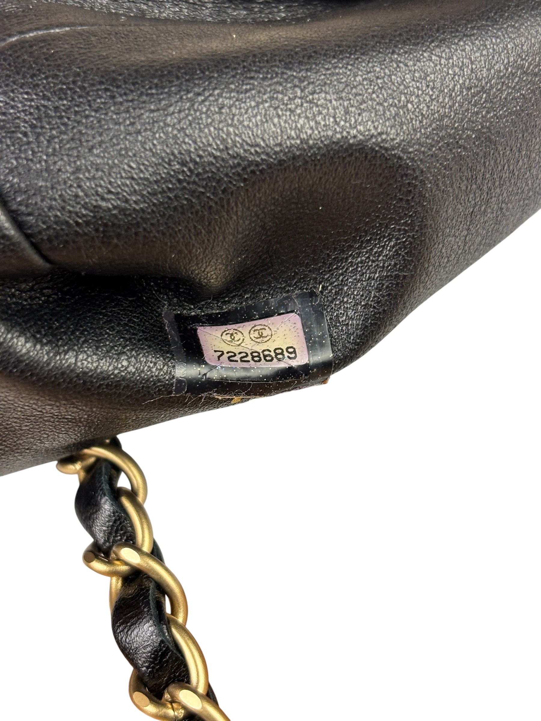 Chanel Beige/Black Leather Trim Diamond-Quilted Shoulder Bag 2002