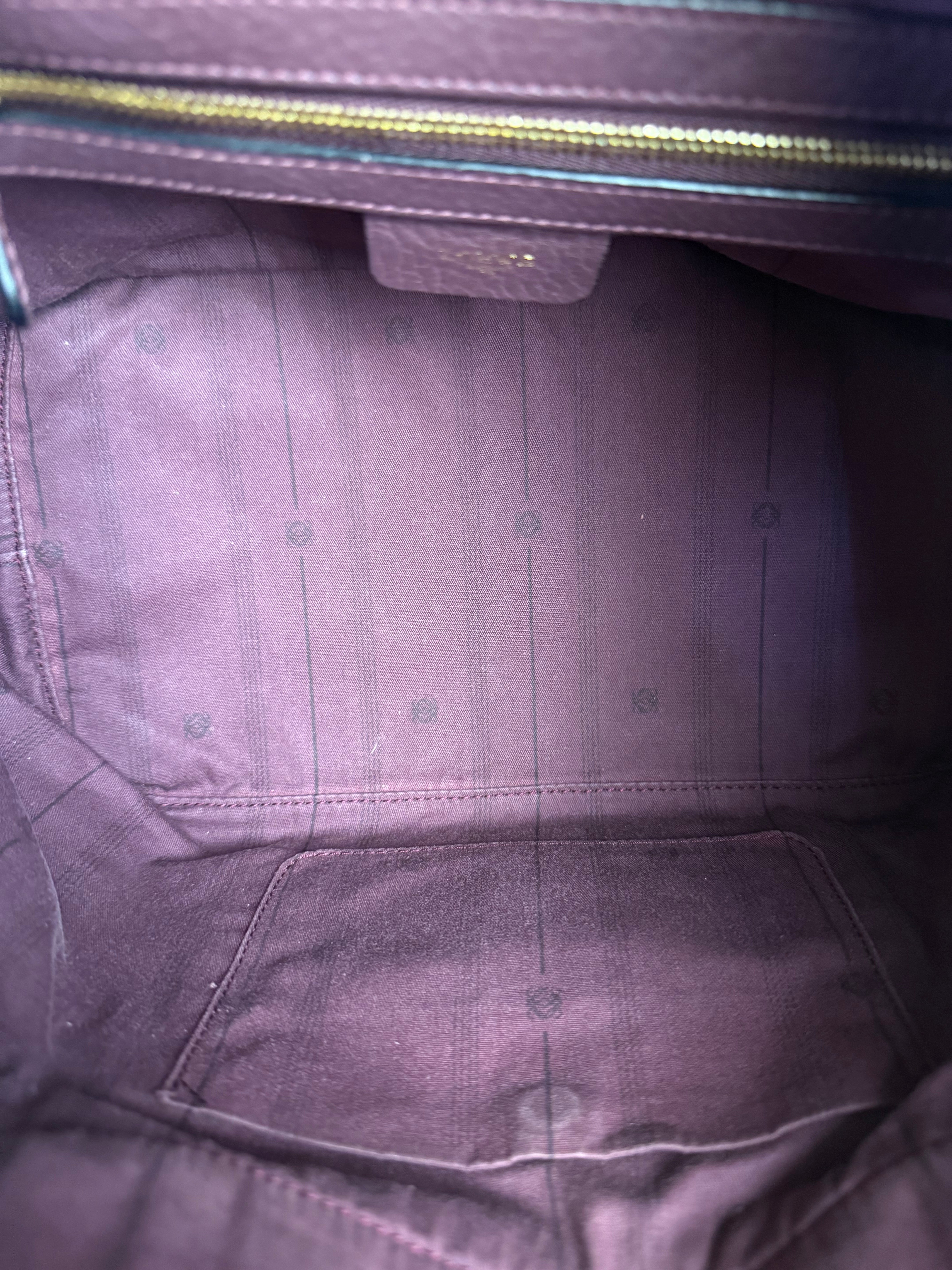 Loewe Purple Leather Ostrich Front 2Way Handbag