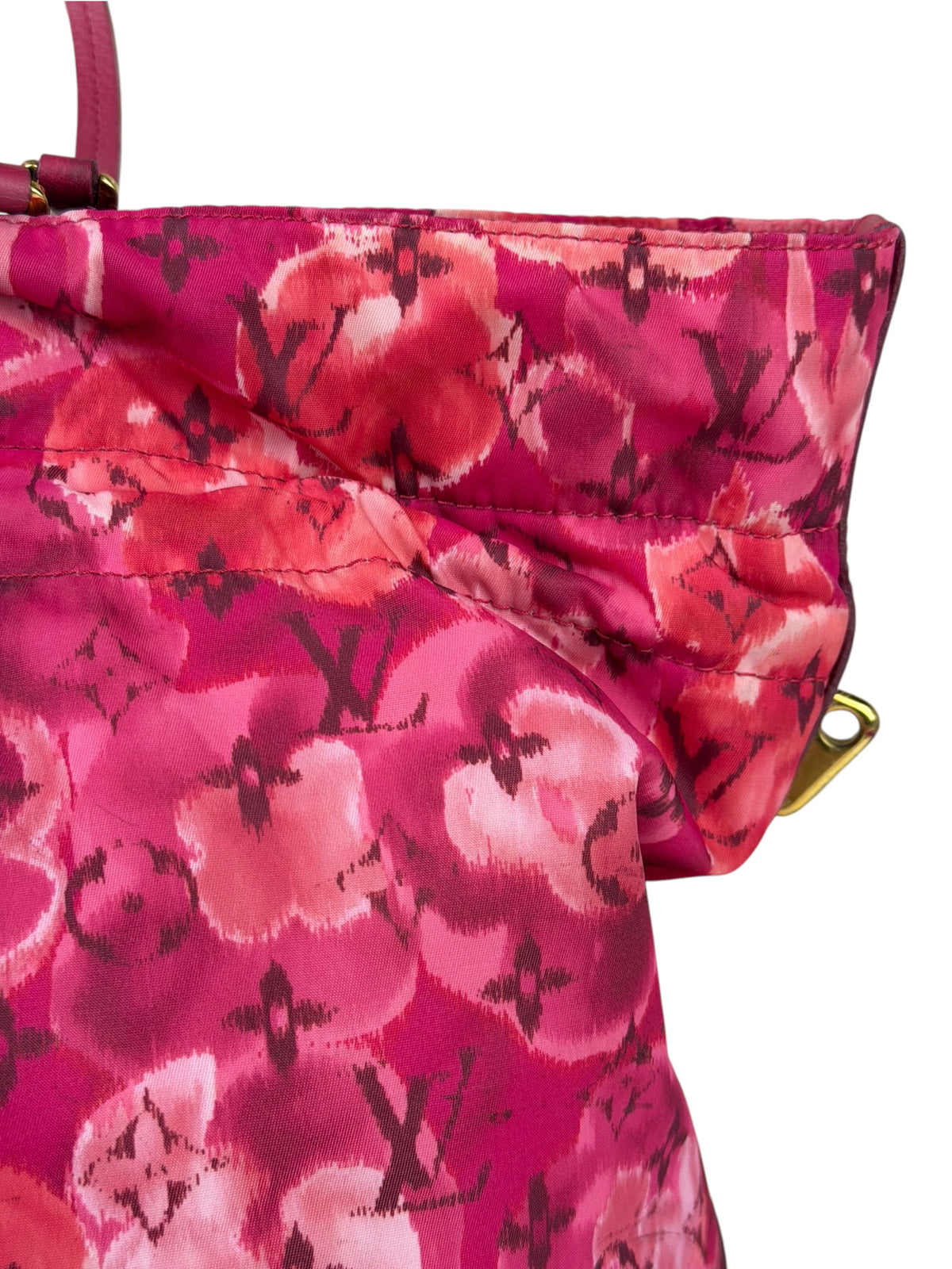 Louis Vuitton Pink Leather Trim Floral Ikat Noefull PM