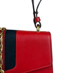 Gucci Red Leather Sylvie Buckle Shoulder Bag