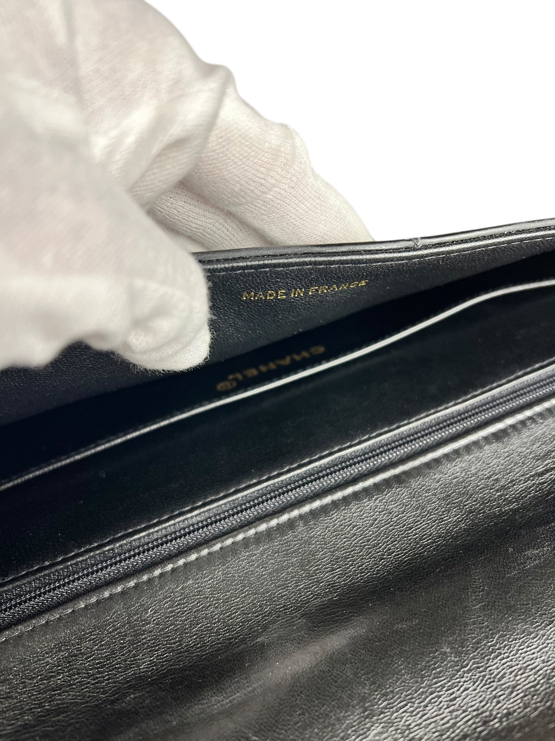 Chanel CC Black Patent Quilted Flap Briefcase Handbag '95