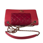 Chanel Pink/Red Quilted Leather Mademoiselle Double Flap Bag 2017
