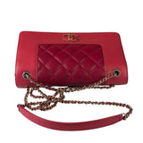 Chanel Pink/Red Quilted Leather Mademoiselle Double Flap Bag 2017