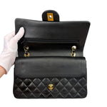 Chanel Black Quilted Leather Classic Medium Double Flap Bag 2014