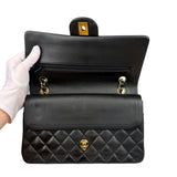 Chanel Black Quilted Leather Classic Medium Double Flap Bag 2014