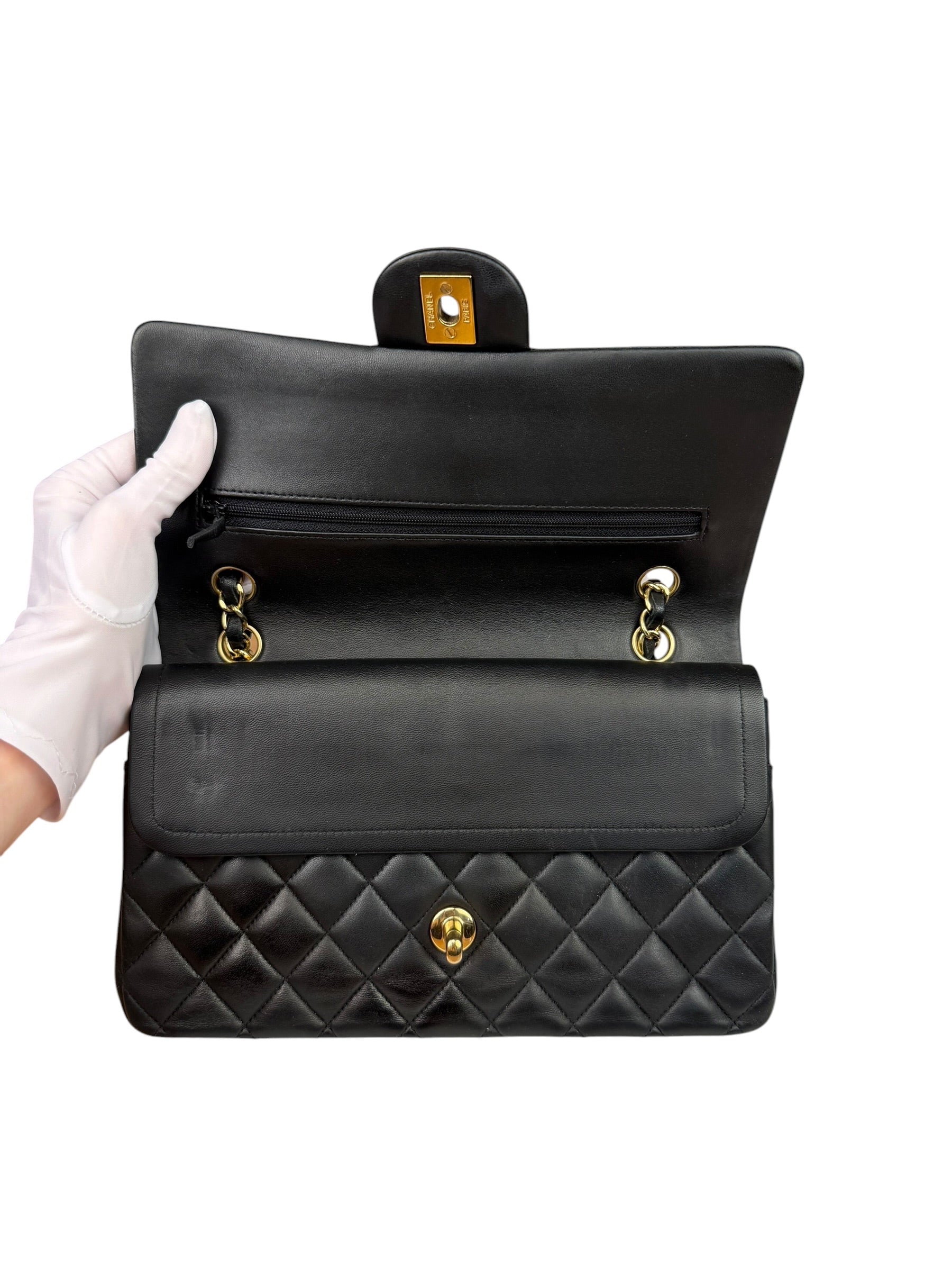 Chanel Black Quilted Leather Classic Medium Double Flap Bag 2014