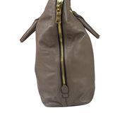 Prada Neutral Taupe Vitello Daino Leather Side Zip Large Shopper Tote