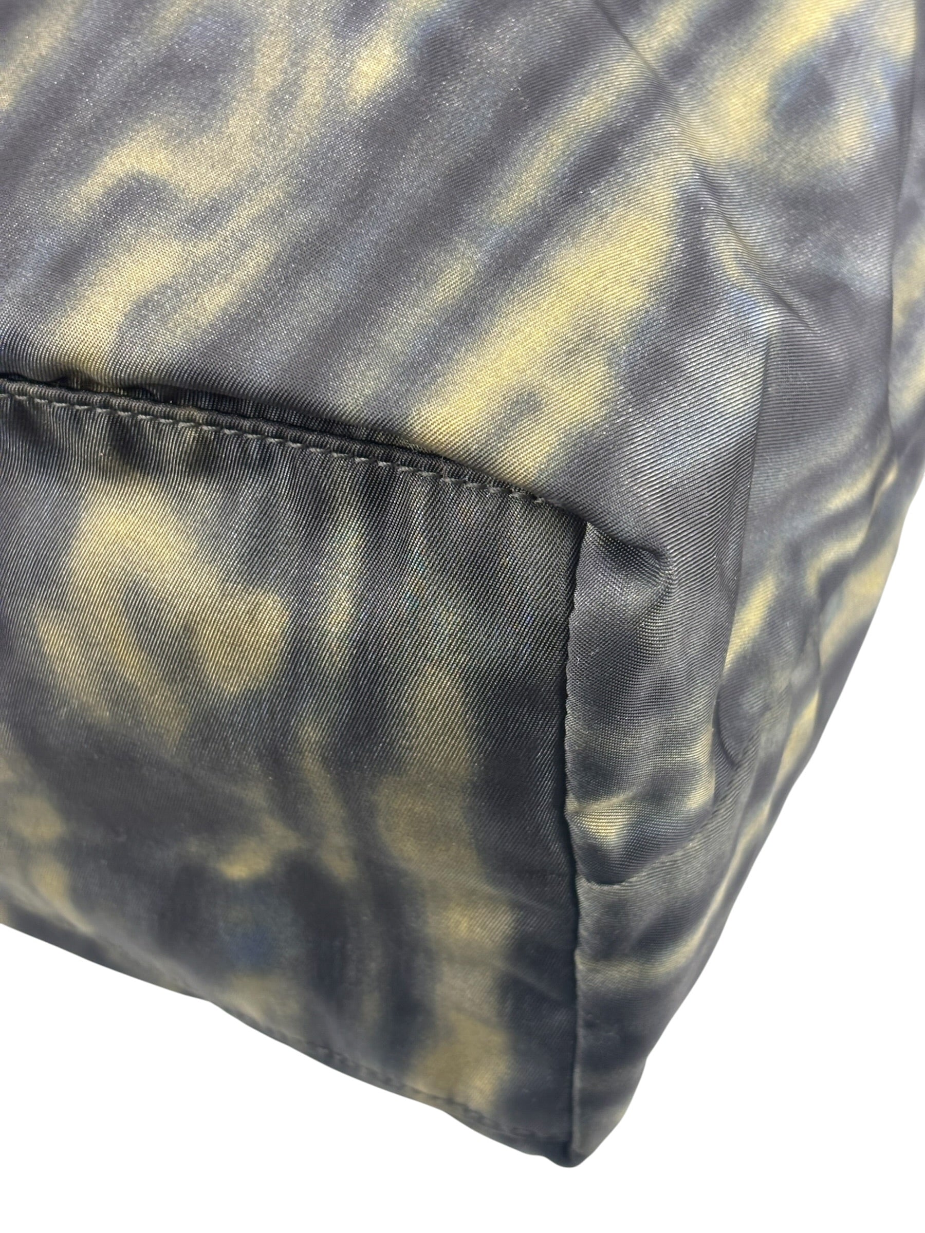 Prada Green/Black Nylon Tessuto Stampato Shoulder Bag