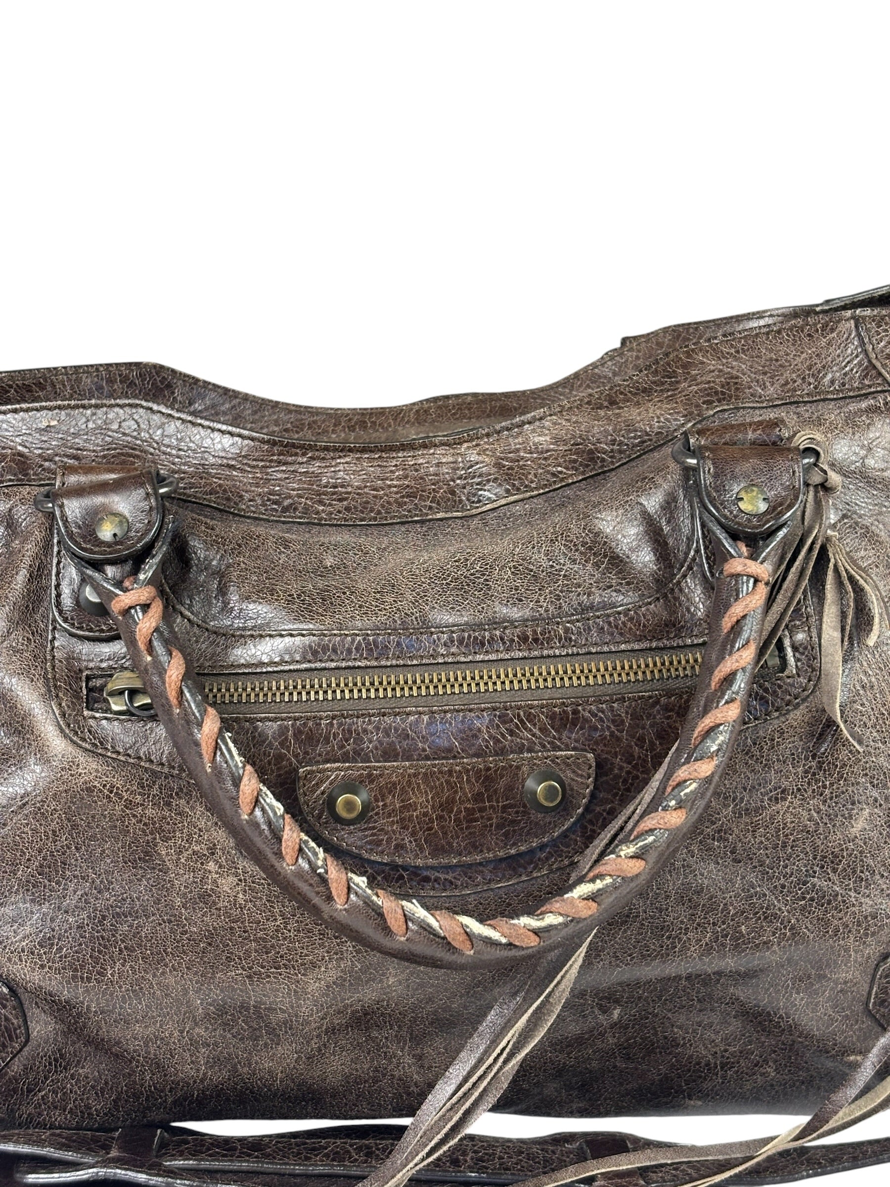 Balenciaga Brown Leather Medium Le City Two-Way Bag