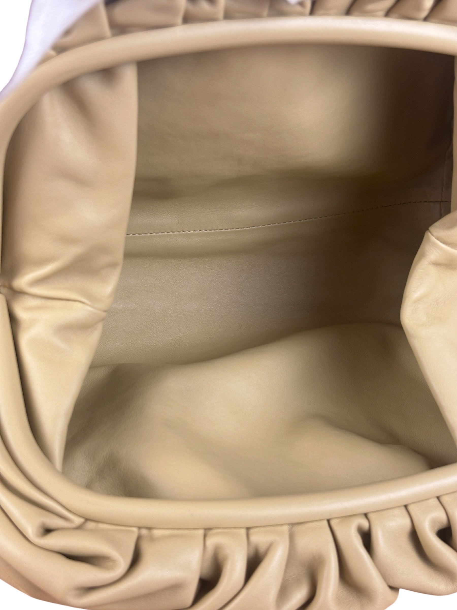 Bottega Veneta Beige Leather Pouch Clutch
