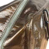 Loewe Vintage Brown Patent Leather Amazona Handbag