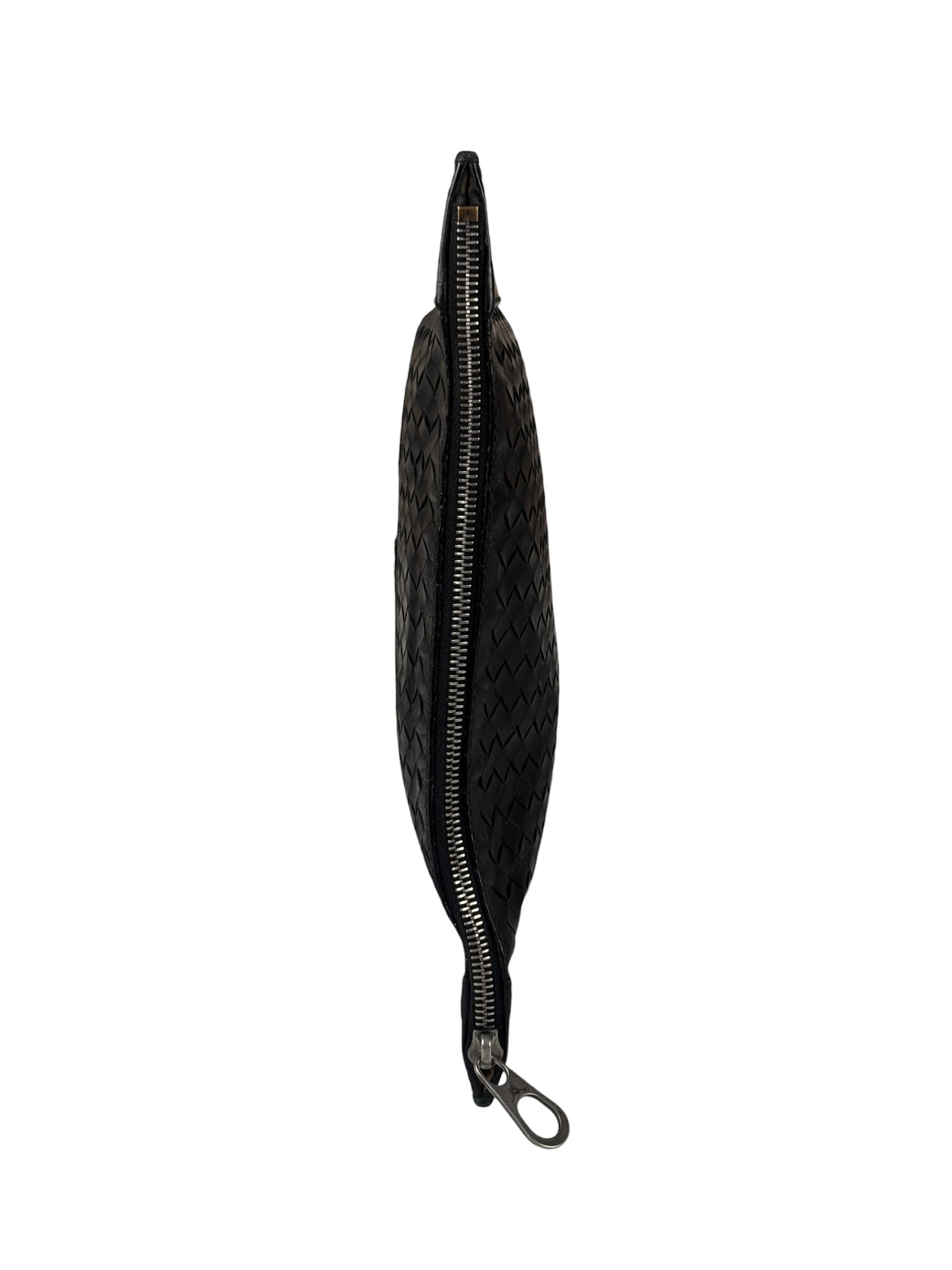 Bottega Veneta Black Intrecciato Zip Pouch