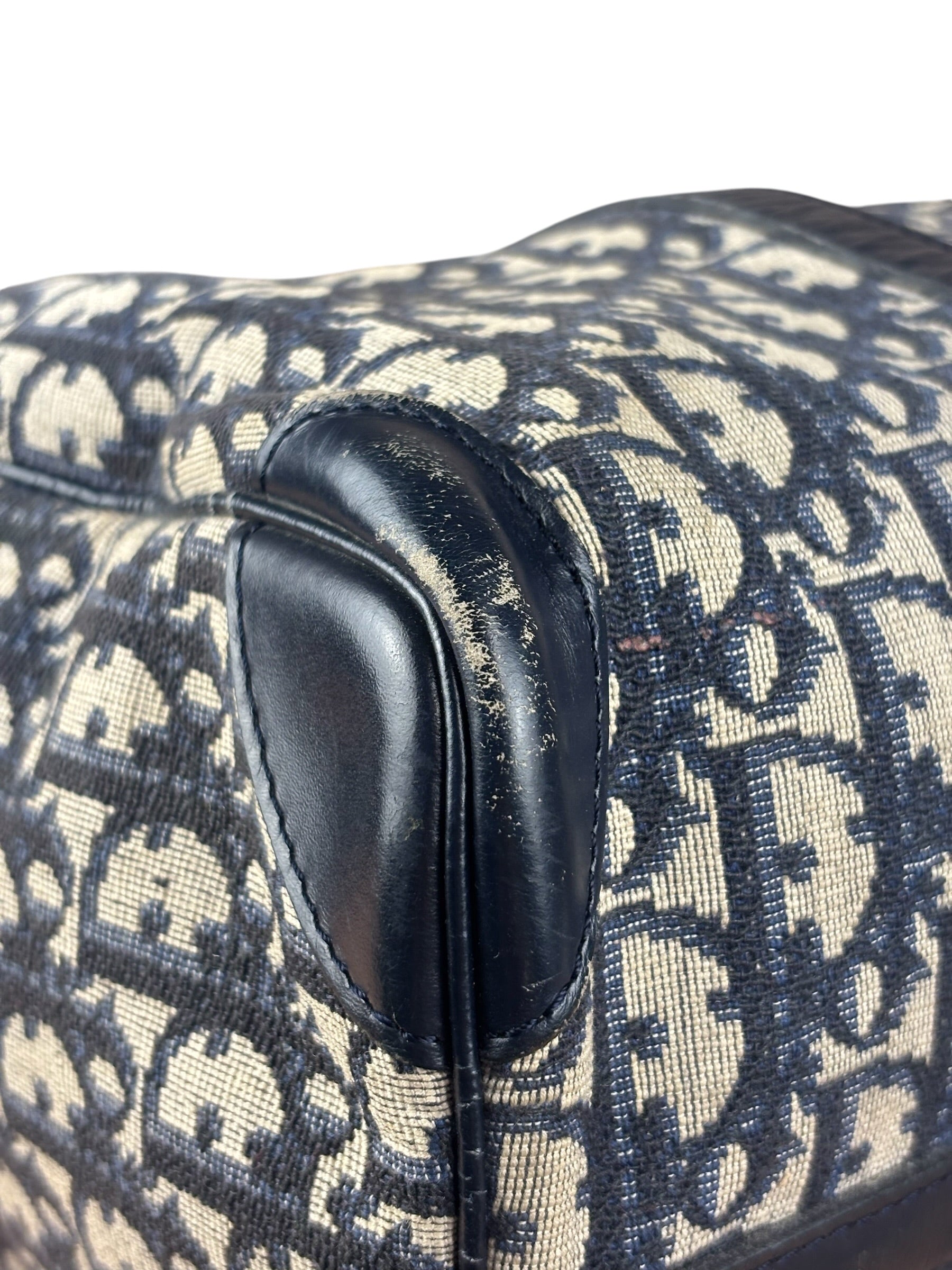 Christian Dior Vintage Navy Blue Trotter Boston Bag