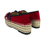 Gucci Red Velvet Pilar Platform Espadrilles