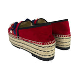 Gucci Red Velvet Pilar Platform Espadrilles