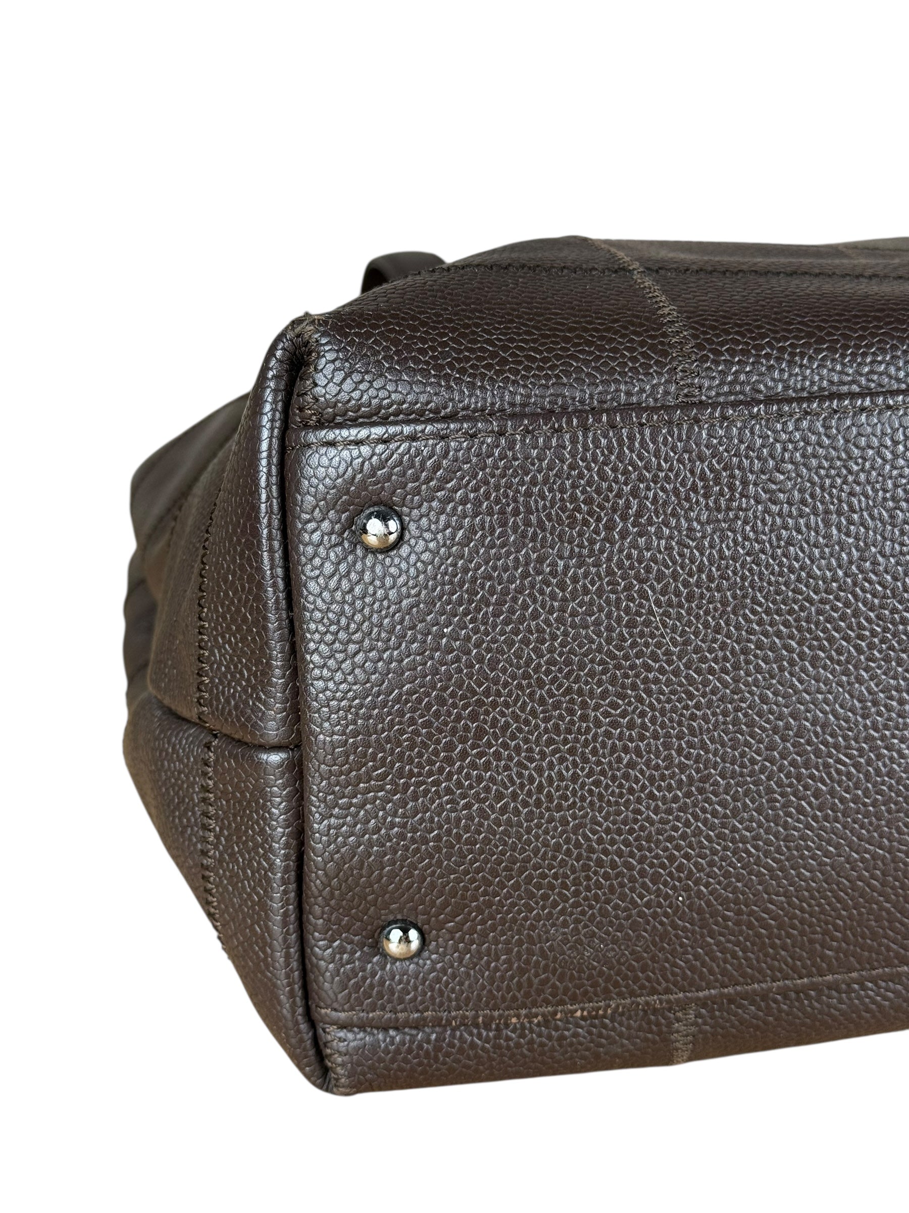 Chanel Brown Leather Chocolate Bar Tote 2004