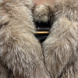 Vintage Accency Neutral-Toned Fox Fur Coat