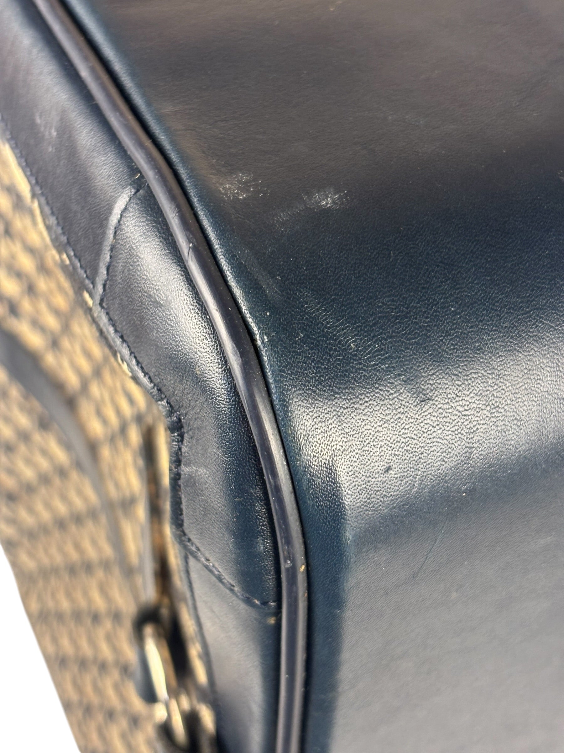 Christian Dior Vintage Navy Oblique Travel Bag