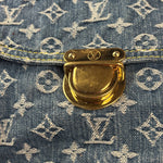 Louis Vuitton Denim Leather Trim Monogram Flat Tote Bag