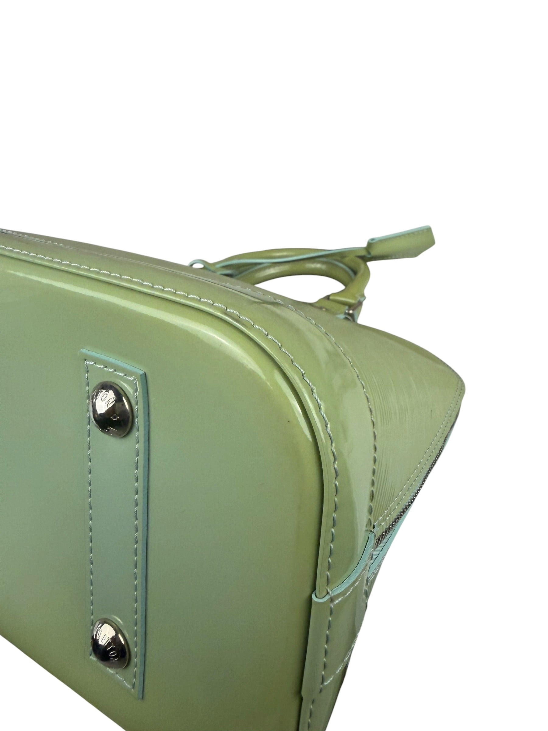 Louis Vuitton Green Patent Epi Alma Handbag