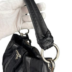 Prada Black Tessuto Nylon/Leather Waves Shoulder Bag